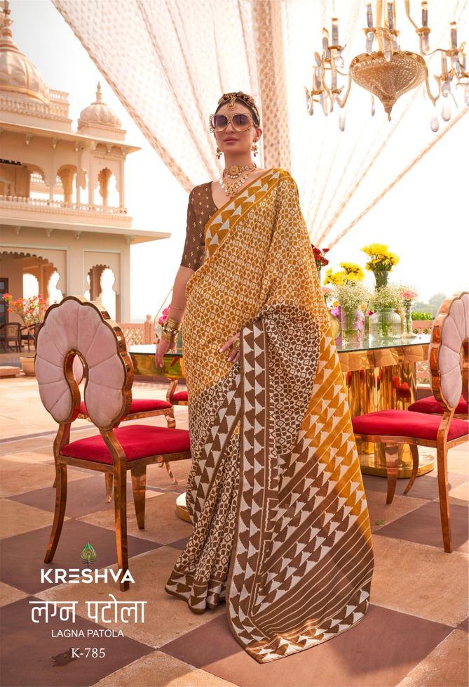 Lagna Patola By Kreshva Mercerized Sigma Silk Saree Wholesale In India